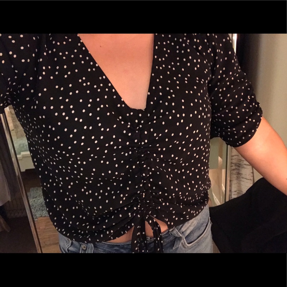 Polka Dot Adjustable Scrunchy Top